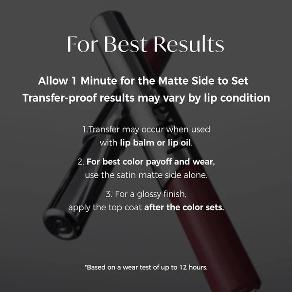 Perfect Twin Lip — Dual-Ended Liquid Lipstick with Velvet Matte Color and Glossy Shine
