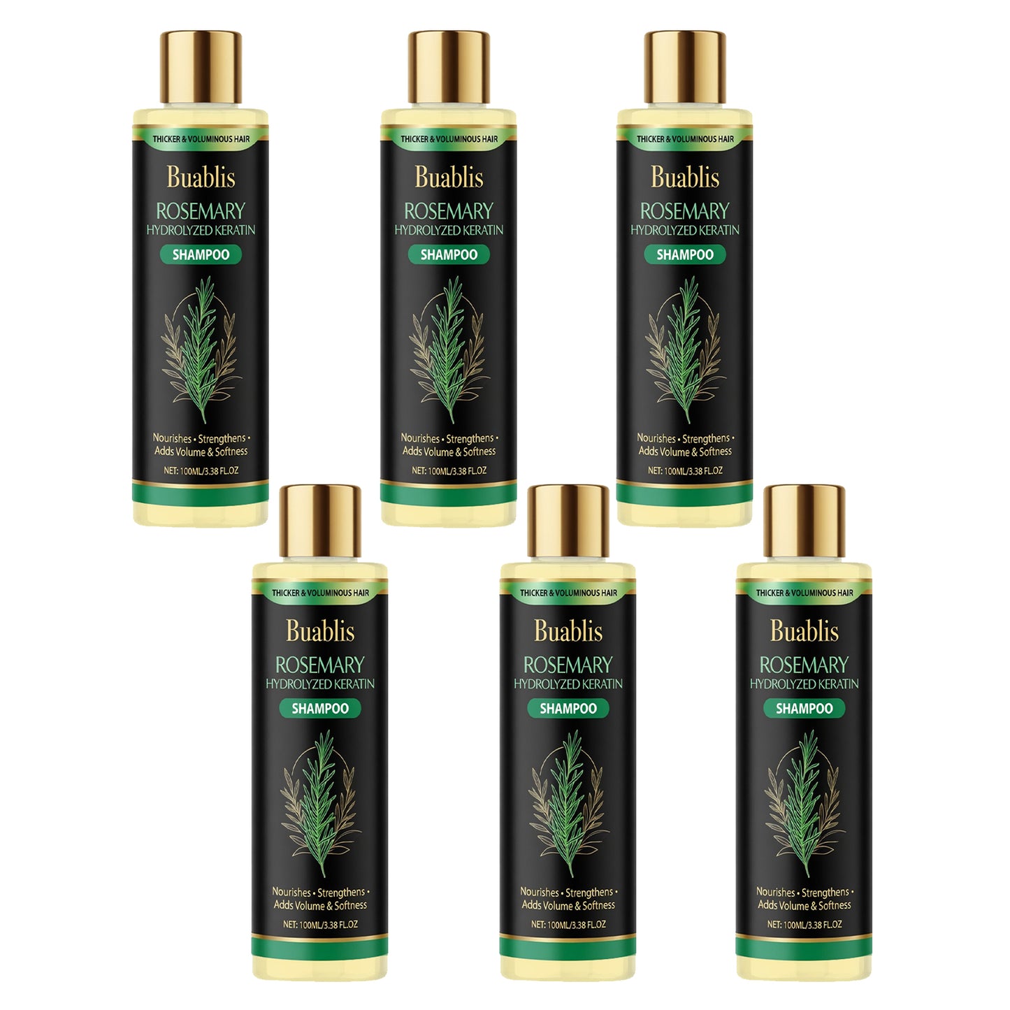 🌱 Buablis® Organic Rosemary Hair Growth Shampoo,Fast Hair Growth, Anti Hair Loss, Deep Damage Repair with Smoothing, Oil Control & Dandruff Care✅
