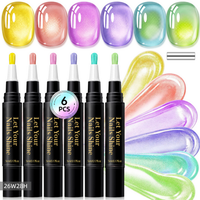 6 Colors Cat Eye One-Step Gel Pens -H