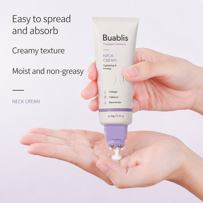 Roller Massage Neck Cream 🧴 Collagen & Hyaluronic Acid | Firms Neck, Reduces Wrinkles & Double Chin