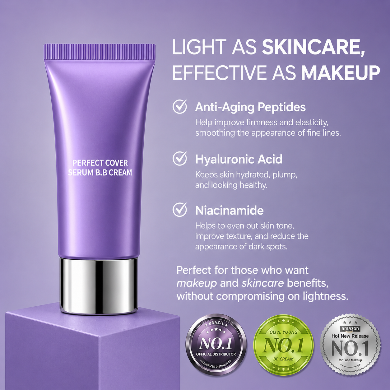 Perfect Cover Serum BB Cream SPF 30 - instantly brightens, hydrates & smooths your skin