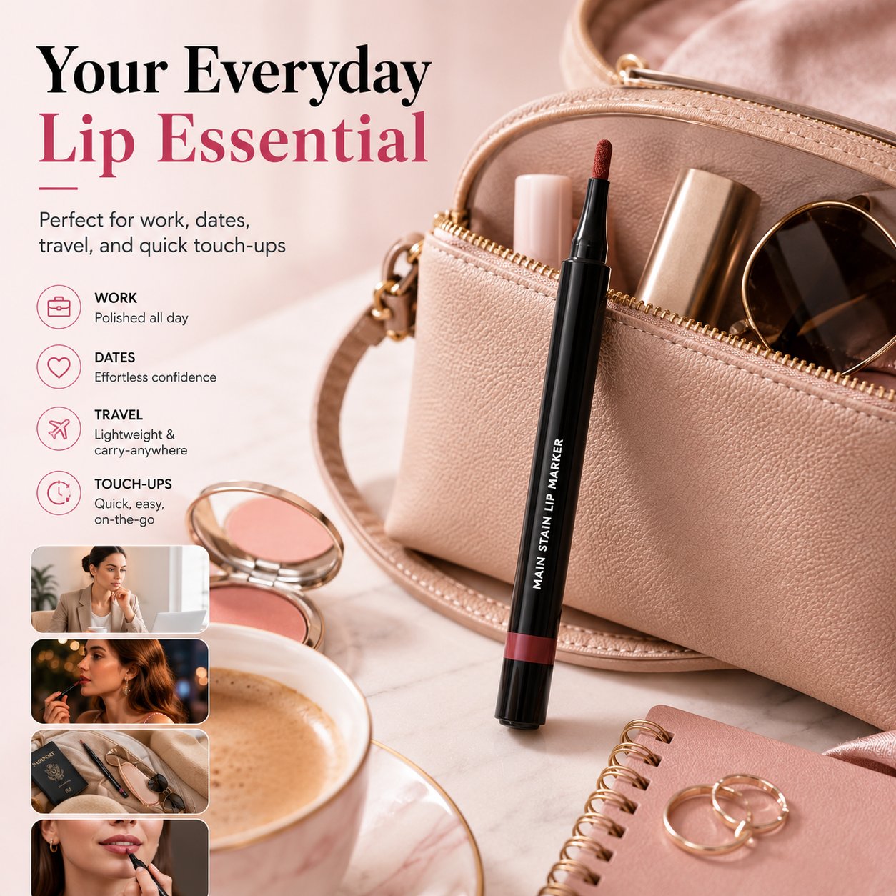 Main Stain Lipliner Marker - Long-Lasting Lip Color Tool for Precise Lip Definition✨